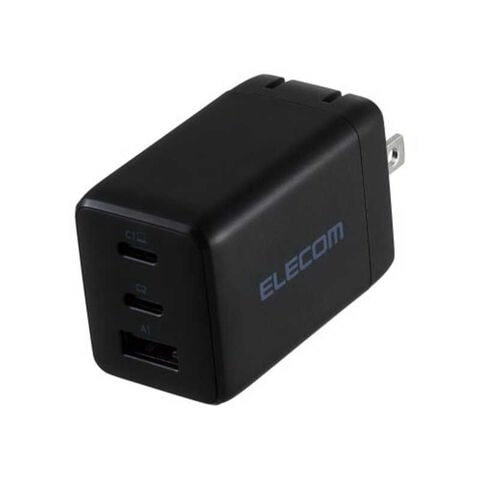 エレコム　ELECOM　AC-USB充電器 ノートパソコン・タブレットPC対応 67W ［3ポート：USB-Cx2＋USB-A / USB Power Delivery対応］ ブラック　ACDC-PD10367BK