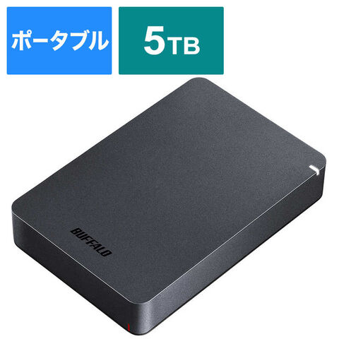 BUFFALO　USB3.1(Gen.1)対応 耐衝撃ポータブルHDD 5TB[ポータブル型/5TB] [HDPGF50U3GBKA]　HD-PGF5.0U3-GBKA ブラック