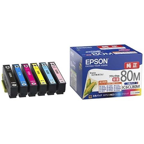 エプソン　EPSON　｢純正｣インクカートリッジ(6色パック･ブラックのみ増量)　IC6CL80M