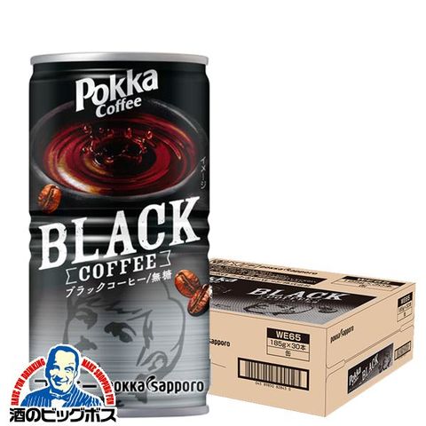 コーヒー ポッカサッポロ ポッカコーヒー ブラック 185g×1ケース/30本《030》『ESH』【本州のみ　送料無料】