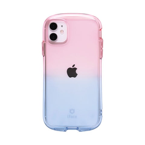iPhone 11/XR専用 iFace Look in Clear Lollyケース(ピーチ/サファイア)