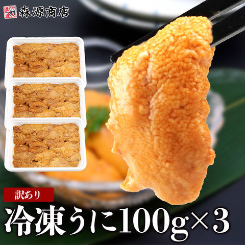 うに 100g×3パック 訳あり 冷凍 生うに 不揃い 崩れ 寿司 海鮮丼 お刺身 ウニ うに 雲丹 冷凍 海鮮 お取り寄せグルメ 食品【 最安値！ 価格破壊に挑戦！5001円→321円OFF★4680円セール】