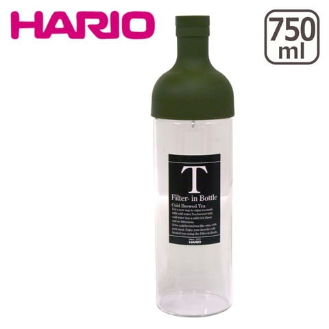 ハリオ フィルターインボトル 750ml 水出し お茶ボトル オリーブグリーン HARIO har2061-1