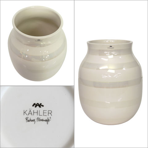 Kahler (ケーラー) オマジオ フラワーベース ミディアムMパール 花瓶