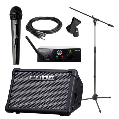 dショッピング |ROLAND CUBE Street EX BK ステレオ ポータブルアンプ AKG WMS40 PRO MINI VOCAL  SET JP1 ワイアレスマイク マイクアクセサリ付きセット | カテゴリ：の販売できる商品 | chuya-online  (065s20603)|ドコモの通販サイト