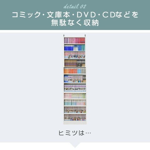 dショッピング |つっぱり 本棚 スリム 薄型 幅60 奥行き18.5 高さ215