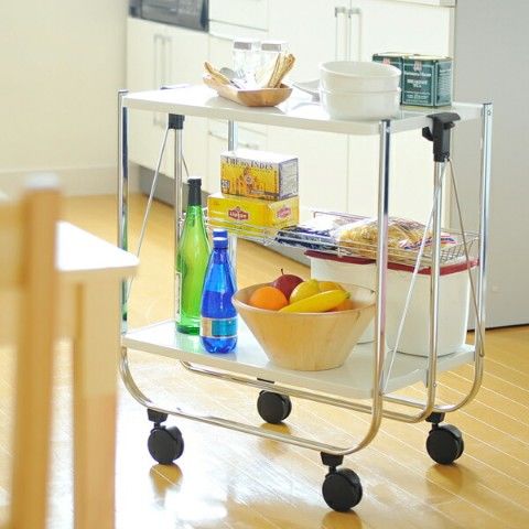 パイン材 3段すのこウッドシェルフ＋山善 折り畳みキッチンワゴン YFW-68 パイン材 3段すのこウッドシェルフ＋山善 折り畳みキッチン