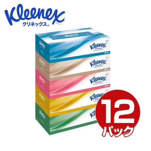 クリネックス ティッシュペーパー 360枚(180組) パルプ100％ 5箱×12パック(60箱) ティシュペーパー ボックスティッシュ ティッシュ ティシュー 日本製 まとめ買い ケース販売 日本製紙クレシア 【送料無料】