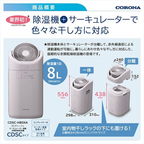 CORONA 衣類乾燥除湿機 CDSC-H80XA-C r7i16-02.jpg