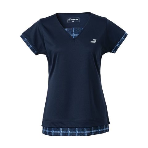 dショッピング |バボラ Babolat テニスウェア レディース ピュア ショートスリーブシャツ PURE SHORT SLEEVE SHIRT  BWG3378 2023FW ネイビー(NV00) L カテゴリ：テニスメンズウェアの販売できる商品 KPI  (072BWG3378nv00l)|ドコモの通販サイト