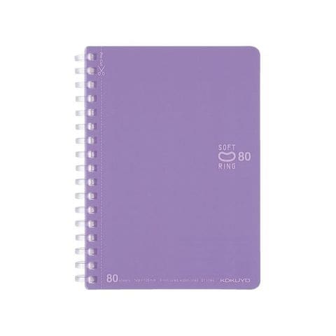 コクヨ　ソフトリングノート（ドット入罫線）カットオフ　Ａ６　紫