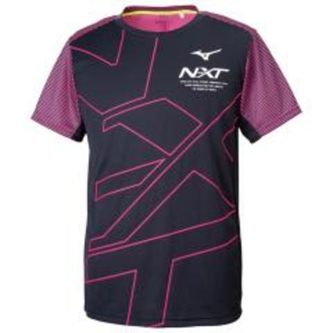ミズノ N-XT Tシャツ 32JA9210 ブラック×ピンクグロー メンズ ユニセックス 2019SS トレーニング スポーツ ゆうパケット（メール便）対応