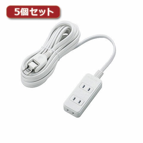 dショッピング |5個セットエレコム ほこりシャッター付き電源タップ T