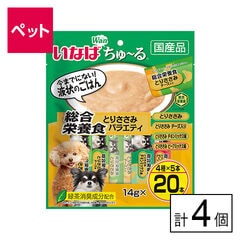 【D】(送料込)いなば Wanちゅ～る 総合栄養食 とりささみバラエティ 14g×20本入×4個《沖縄・離島配送不可》
