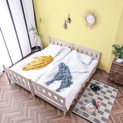 耐震仕様のすのこ2段ベッド（ベッド　すのこ　2段） お得セット］90ミリ角柱 二段ベッド 高反発マットレス付 耐震設計 耐