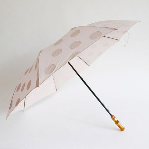 RESTFOLK レストフォーク  晴雨兼用 折り畳み傘 ジャガード ドットライン ピンク