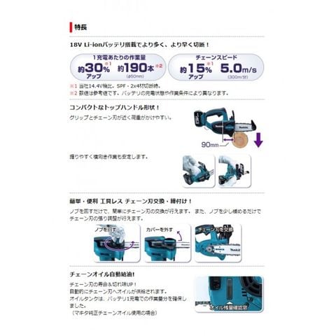 dショッピング |マキタ(makita) 18V 充電式チェンソー 本体のみ 青 UC122DZ 電動 | カテゴリ：チェーンソーの販売できる商品 |  DIY FACTORY ONLINE SHOP (121M03-4146)|ドコモの通販サイト