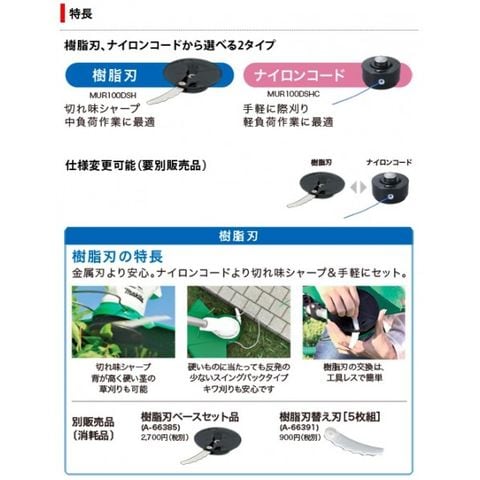 dショッピング |マキタ(makita) 10.8V 充電式草刈機 フルセット ループ