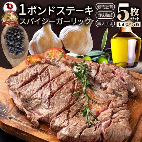 焼肉 牛肉 肉 スパイシー ガーリック ステーキ 牛肩ロース 2,250g(450g×5) メガ 熟成肉 BBQ バーベキュー お取り寄せ グルメ ＊冷凍便