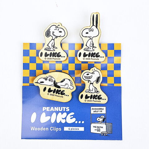 昭和レトロ サンリオ SNOOPY クリップ dショッピング |スヌーピー クリップ4個セット (アイライクA) 文具