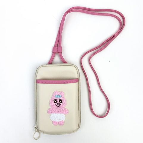 yukiemon×tamaoworld ウサギ刺繍スマホショルダーノベルティ付き スマホケース ショルダー 全機種対応 携帯ケース スマホショルダー 首