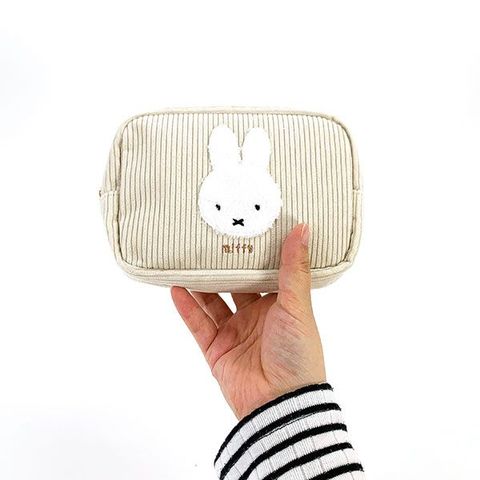 dショッピング |ミッフィー miffy スクエアポーチ ふわもこワッペン