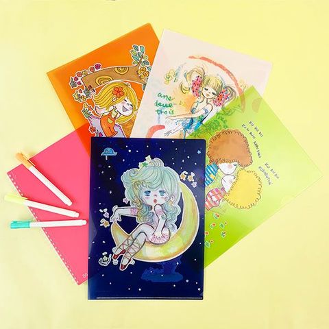 dショッピング |水森亜土 A4クリアファイル アフロなふたり 亜土ちゃん