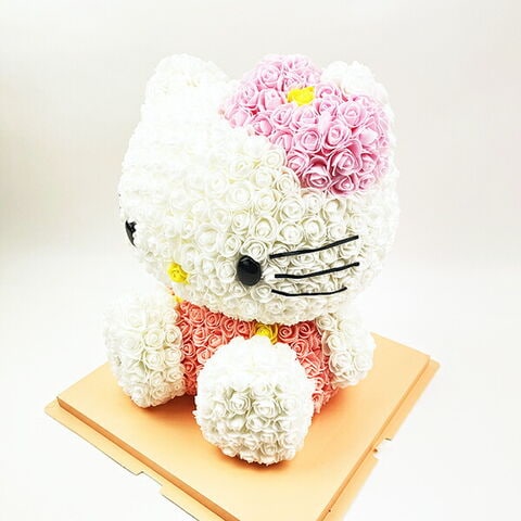 ハローキティ コルクボード 花付き キティちゃんの植物アート・そのお値段は？ – 植物アート・トピアリー