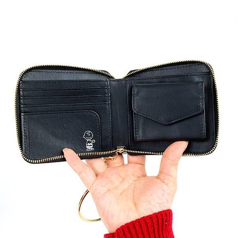 dショッピング |スヌーピー スクウェアウォレット ブラック 黒