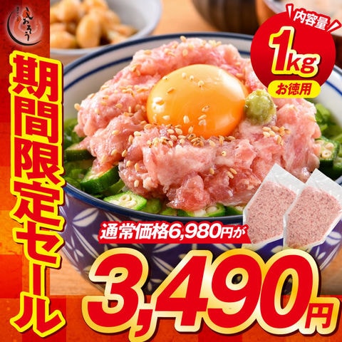 ネギトロ マグロたたき 1kg（500g×2袋） 【当店通常価格6,980円→送料無料3,490円！】業務用 まぐろ マグロ 鮪 手巻き まぐろたたき まぐろのたたき 海鮮 ネギトロ丼 丼の具 海鮮丼 お取り寄せ マグロたたき