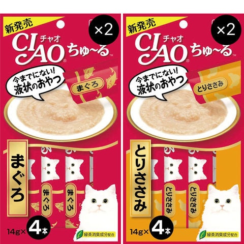 dショッピング |送料無料 CIAO(チャオ)ちゅ～る 食べ比べ２種類各2袋