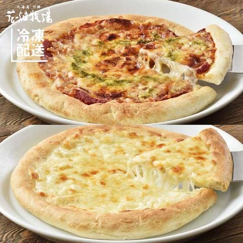 北海道　花畑牧場　自家製チーズのピザ2種（マルゲリータ＆クアトロピッツア）4枚セット【冷凍配送】