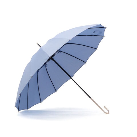 Wpc. 傘 レディース ダブリュピーシー 長傘 晴雨兼用 雨傘 16本 16本骨 軽い 軽量 ブランド UVカット 紫外線対策 耐風 丈夫 多骨傘 おしゃれ 無地 シンプル 上品 手開き 日傘 親骨 55cm 16本骨ソリッド 5559-01 8774-04-001 ブルー
