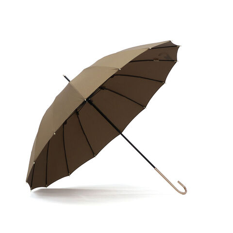 Wpc. 傘 レディース ダブリュピーシー 長傘 晴雨兼用 雨傘 16本 16本骨 軽い 軽量 ブランド UVカット 紫外線対策 耐風 丈夫 多骨傘 おしゃれ 無地 シンプル 上品 手開き 日傘 親骨 55cm 16本骨ソリッド 5559-01 8774-04-001 ブラウン