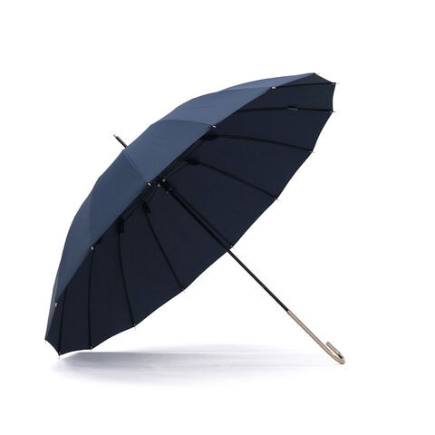 Wpc. 傘 レディース ダブリュピーシー 長傘 晴雨兼用 雨傘 16本 16本骨 軽い 軽量 ブランド UVカット 紫外線対策 耐風 丈夫 多骨傘 おしゃれ 無地 シンプル 上品 手開き 日傘 親骨 55cm 16本骨ソリッド 5559-01 8774-04-001 ネイビー