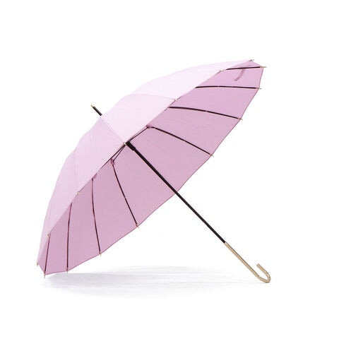 Wpc. 傘 レディース ダブリュピーシー 長傘 晴雨兼用 雨傘 16本 16本骨 軽い 軽量 ブランド UVカット 紫外線対策 耐風 丈夫 多骨傘 おしゃれ 無地 シンプル 上品 手開き 日傘 親骨 55cm 16本骨ソリッド 5559-01 8774-04-001 ピンク