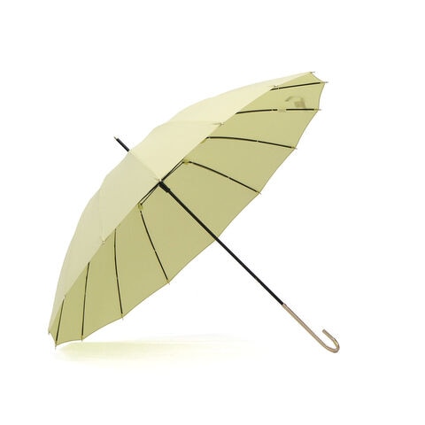 Wpc. 傘 レディース ダブリュピーシー 長傘 晴雨兼用 雨傘 16本 16本骨 軽い 軽量 ブランド UVカット 紫外線対策 耐風 丈夫 多骨傘 おしゃれ 無地 シンプル 上品 手開き 日傘 親骨 55cm 16本骨ソリッド 5559-01 8774-04-001 イエロー