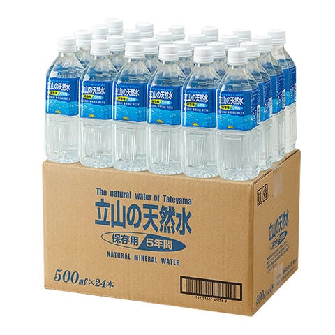 5年保存 立山の天然水 500ml×24本 富山 北アルプス 立山山麓 軟水 ミネラルウォーター 水 飲料水 ペットボトル 長期保存 非常時 災害時 備蓄 防災グッズ