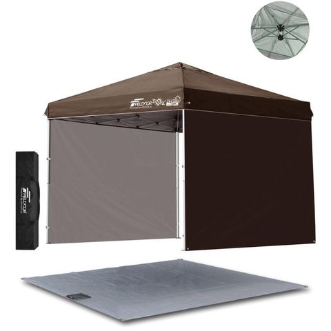 タープテント サイドシート2枚付き FIELDOOR ワンタッチタープテント