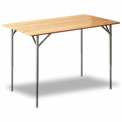 FIELDOOR バンブーテーブル 100cm×60cm レジャーテーブル 折りたたみ バンブー 竹製 天然木 ピクニックテーブル テーブル 高さ無段階 送料無料
