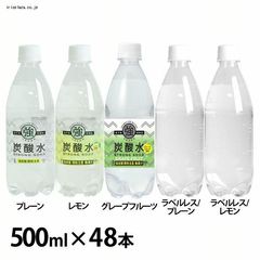 炭酸水 レモンフレーバー 500ml×48本 【プラザセレクト】【代引不可】【プラザマーケット】