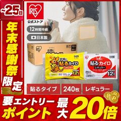 カイロ 貼るカイロ 240枚 アイリスオーヤマ 冬 防寒グッズ 非常用 防災 あったかグッズ 使い捨て レギュラー 240枚（10枚×24袋)