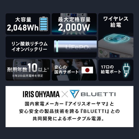 dショッピング |ポータブル電源 PS2000AA-W ホワイト【fig