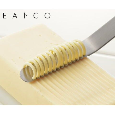 AS0035 EAトCO Nulu butter knife イイトコ ヌル バターナイフ ステンレス 穴 バター 塗る 糸状 削るふんわり ギザギザ こげ落とし トースト 料理シンプル モダン おしゃれ 万能 ヨシカワ 日本製