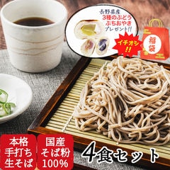 【福袋】＼おまけ付き／手打ち生そば　信寿そばセット[4食](エコ包装)　送料無料