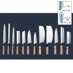 和包丁 堺菊守 特製（水牛柄） 鎌型薄刃 210mm 1本 名入れ彫刻無料