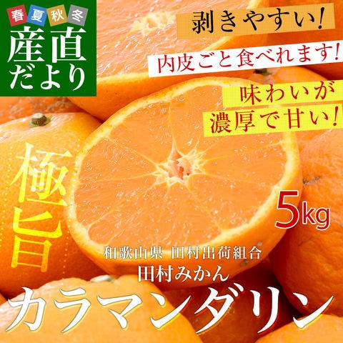 和歌山県より産地直送 田村出荷組合 カラマンダリン ご家庭用 2LからMサイズ 5キロ（20玉から35玉前後） 田村みかん 有田 柑橘