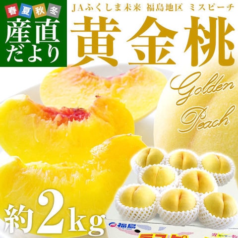 福島県より産地直送 JAふくしま未来 ミスピーチ「黄金桃」 約2キロ（5玉から8玉）桃 もも ピーチ 送料無料