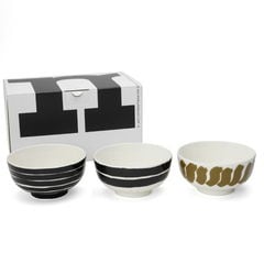 マリメッコ ヒュライリュ ボウル 3個セット ブラック/ウェット