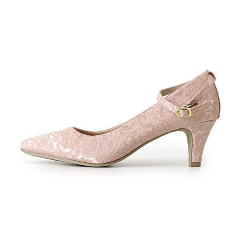 パンプス ストラップ 靴 レディース 6センチヒール ポインテッドトゥ 19035 極ふわっ Parade 22.0cm ライトピンクレース（LPKレ）